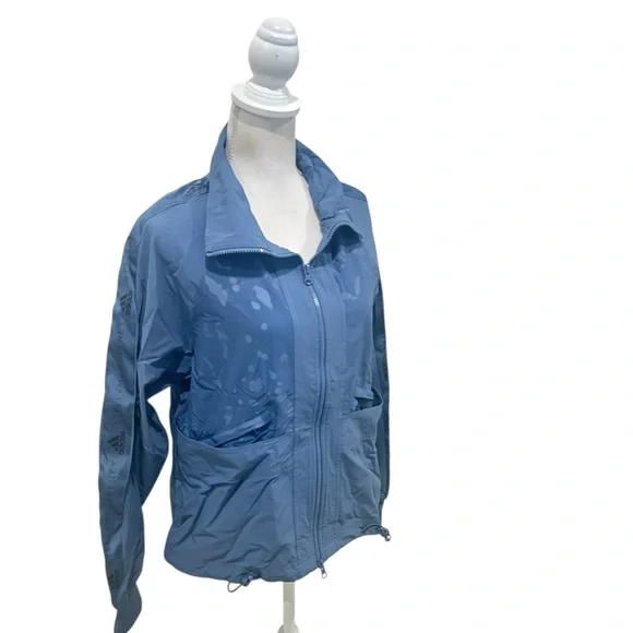 Adidas by Stella McCartney steel Blue zip up lightweight windbreaker Jacket xs - Picture 4 of 13